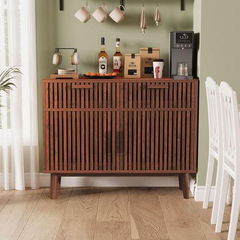 Sideboard Kommode mit 2 Türen & 2 Schubladen, Nussbaumoptik, modern (1/5)