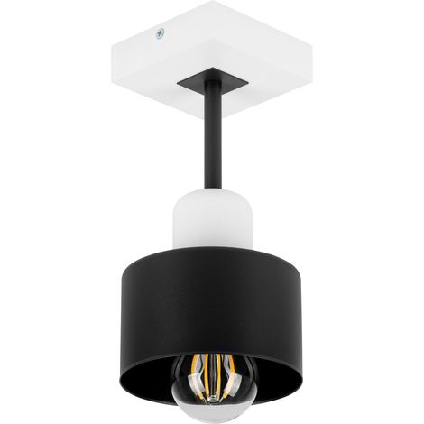 Lámpara de techo blanca de madera y metal de estilo escandinavo, 1xE27, iluminación LED moderna para salón, cocina, dormitorio, habitación infantil, loft. (1/5)