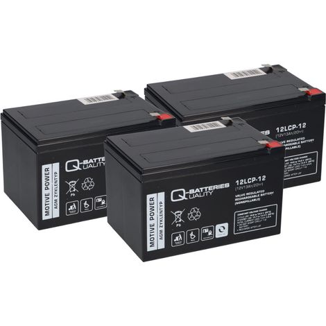 Kompatibler Akku E Roller E Scooter Quad E Bike 36V 3x 12LCP-12 12V-13Ah AGM QB (1/5)