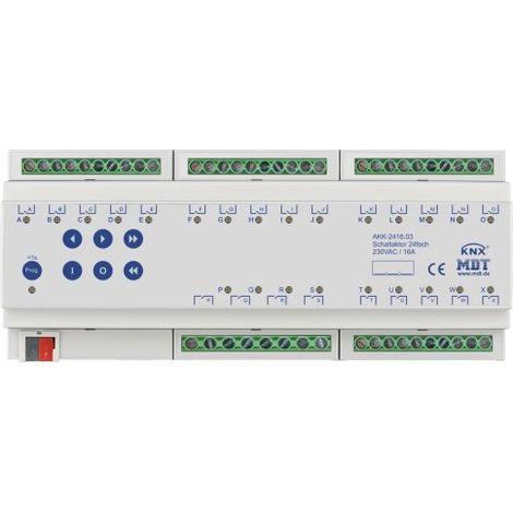 EIB, KNX, ACTIONNEUR DE COMMUTATION 24 FOIS, 12SU MDRC, 16A, 230VAC, COMPACT, 70, 10ECG MDT AKK-2416.03