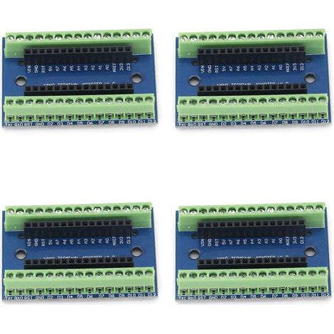 Carte d'extension Nano I/O à 8 canaux compatible avec Arduino UNO, comprenant un adaptateur de terminal et une carte d'extension simple, compatible avec AVR ATMEGA328P. (1/5)