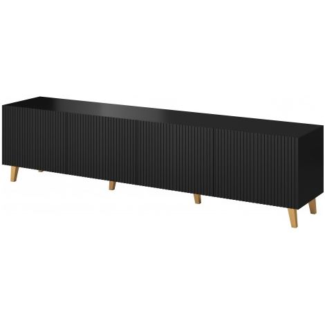 Meuble TV design noir 200 cm Gustave (1/5)