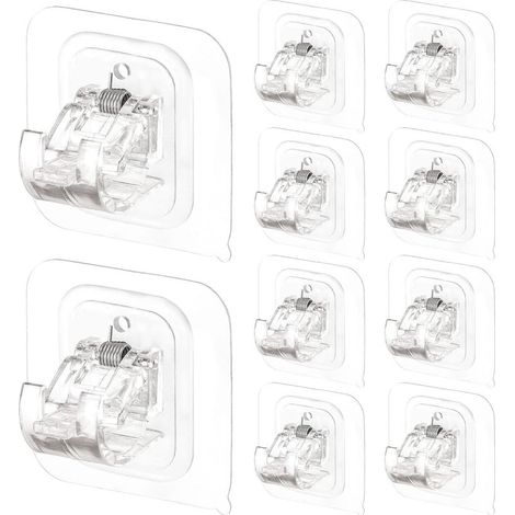 Chaque paquet contient 10 crochets pour rideaux transparents résistants de 6 x 6 pouces (1/5)