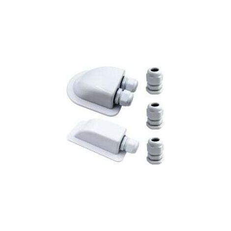 Passe-câble étanche pour toiture 2/1, convient à tous types de toitures (2 pièces, blanc) (1/5)