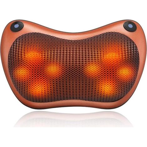 3D-Massagekissen mit Wärmefunktion, elektrisches Nackenmassagegerät, rotierende Massage für Nacken, Schulter, Rücken, Muskelentspannung für Zuhause, Büro und Auto, 8 Einzelknopf-Doppeldrehung (1/5)