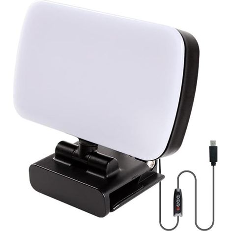 Lampe LED Streaming - 120 LEDs - Réglable 3 Couleurs et 10 Niveaux Luminosité - Rotation 360° Horizontale 160° Verticale - Clip Bureau PC Webcam - Pour Visioconférence Télétravail Streaming - 1 Pièce (1/5)