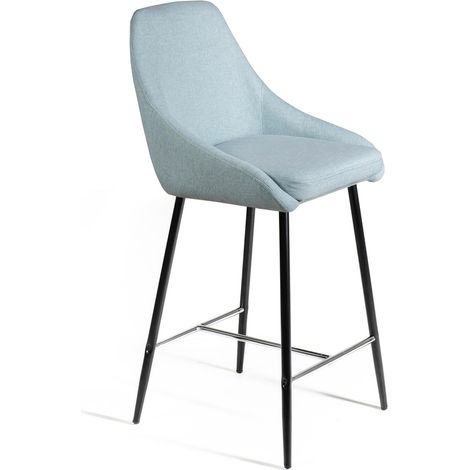 Ray - Sgabello in tessuto blu - Set da 1 pz (1/5)