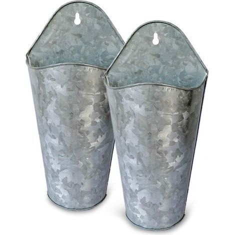 LAN Home Wanddekoration kleiner Blecheimer kreativer Eimer Blumentopf Wanddekoration Blumenarrangement Blecheimer kleiner Eiseneimer Vase, 2er-Set. (1/5)