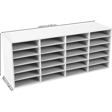 Organizzatore per documenti, 24 scomparti, struttura in PVC resistente, colore avorio. (1/2)