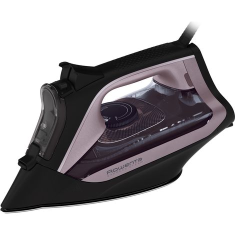 Rowenta DW434 Dampfbügeleisen Edelstahl-Bügelsohle 2600 W Schwarz, Rose