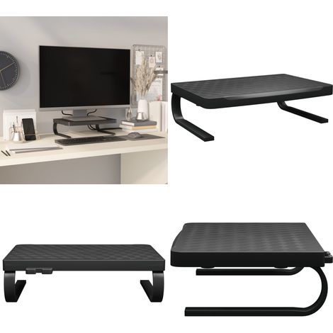 Monitorständer Schwarz 37x28x11,5 cm - Monitorständer - Schreibtisch Organizer - PC Zubehör - Ergonomie - Bildschirmhalterung - Home & Living (1/5)