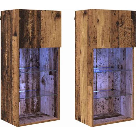 Maison Exclusive - Mobiletti TV a parete 2 pcs Legno vecchio 40,5 x 30 x 90 cm