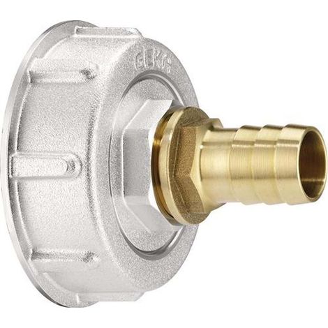 GEKA – Set d'adaptateur IBC plus S60 x 6 avec embout cannelé 3/4 pouce – Aluminium et laiton