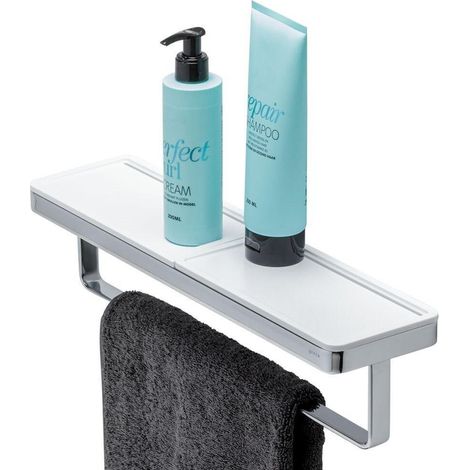 Geesa Frame Porte-serviettes avec tablette 42cm Blanc / Chrome