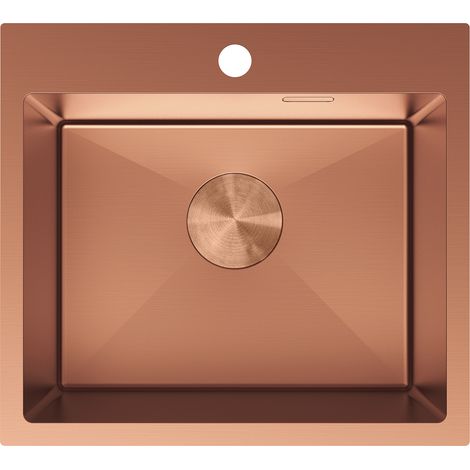 Mexen Solix Einbauspüle aus Edelstahl 1-Becken 500 x 450 mm, Kupfer - 6402501000-65 (1/5)