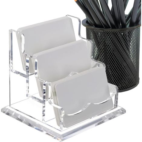 Porte - cartes de visite - Organiseur de bureau - En acrylique transparent (1/5)