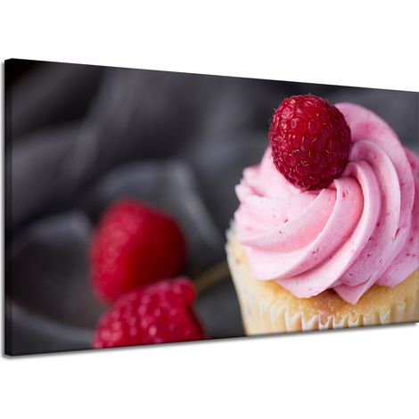 Leinwanddruck „Küche Himbeer-Cupcake“ 120x70
