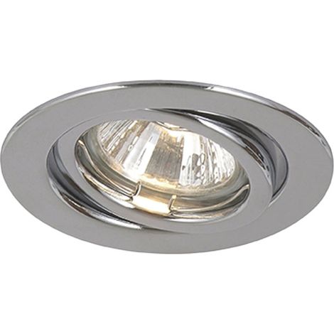 Deckenspot Einbaulampe Einbaustrahler Deckenleuchte Lampe Wohnzimmerlampe, Metall Chrom rund, GU10 Fassung, Durchmesser 9,7cm