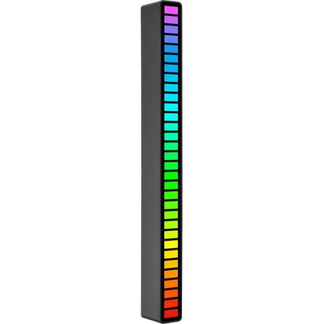 RGB-Soundsteuerung, Rhythmusbeleuchtung, 32 LEDs, 18 Farben, Audiospektrum-Modus, 5 Geschwindigkeitsstufen, 4 Helligkeitsstufen