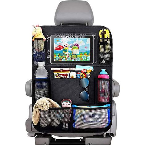 organisateur Voiture Enfant, 1pcs Rangement Auto Accessoire Interieur, Support Pour Tablette Transparent 10 Poches, Noir (1/5)