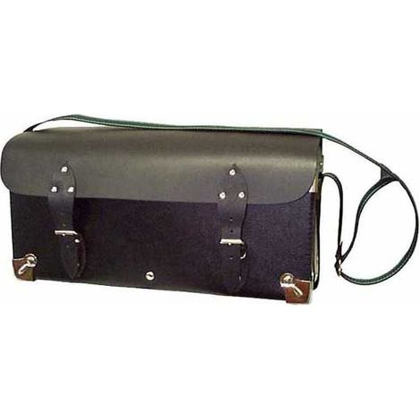 Idrhaus Borsa Idraulico Rinforzata 40x18 cm Similpelle Tracolla Angoli Rinforzati 2 Fibbie Metalliche colore Nero