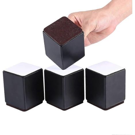 100 mm Stahl-Möbelverlängerungen, robuste Bett- und Tischbeinverlängerungen, 10 cm Höhe, 4 Möbelbeinverlängerungen, geeignet für Betten und Sofas.