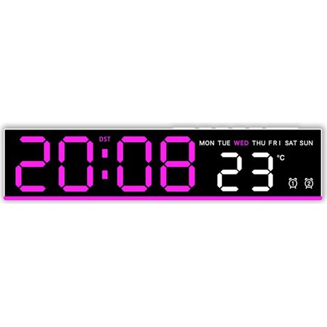 Horloge numérique LED grand écran pour une lecture claire sous n'importe quelle lumière Caractéristiques Heure Date Température Alarme Horloge numérique multifonction (1/5)