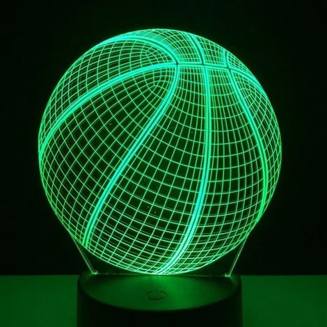 Veilleuse basketball 3D avec télécommande, 16 couleurs changeantes, lampe de nuit pour enfants Odipie (1/4)