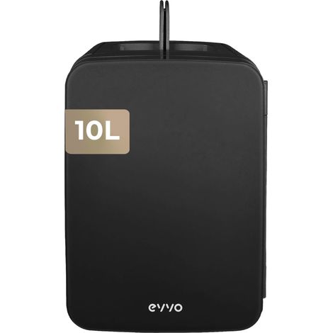 Nevera Mini EVVO F10 Negro, 10 L, Enfría y Calienta, Silenciosa y Portátil