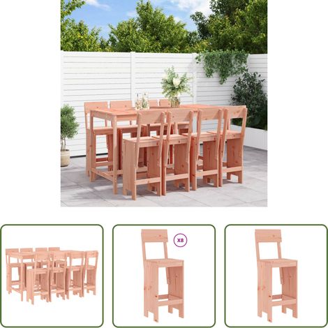 Holzbar -  9-tlg. Gartenbar-Set Massivholz Douglasie (1/5)