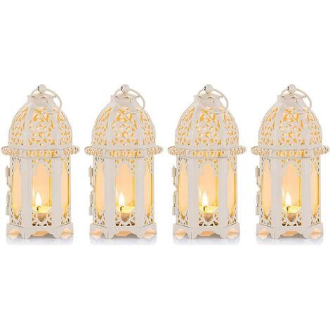 mini candele marocchine con pannelli in vetro trasparente