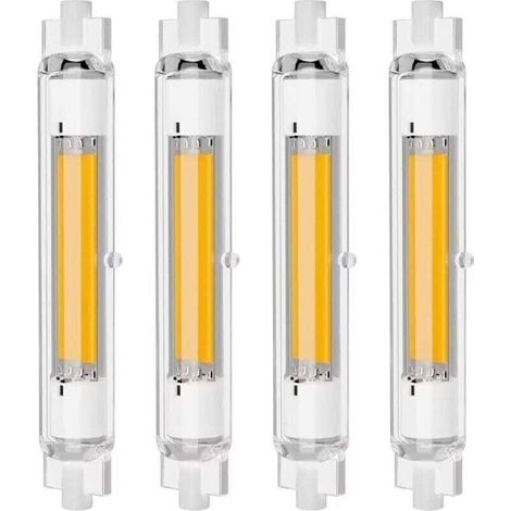 Pack of 4 R7S 118mm 30W Dimmable LED Bulbs, Warm White 3000K, Flicker-Free