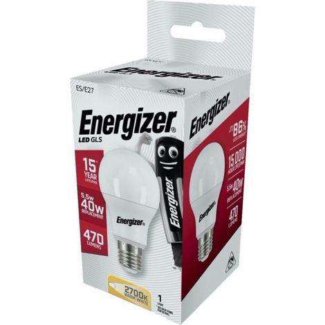ENERGIZER 8859 LED GLS LAMPE E27 5,6W EN CHAUD BLANC, 5.6 W, SINGLE PACK S8859