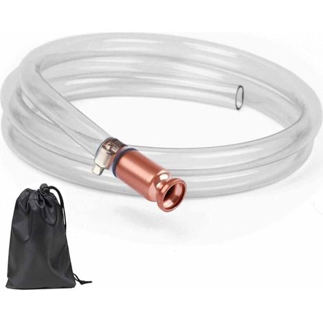 Tuyau Siphon Pompe, PVC Pompe Manuelle Carburant de 1,8m, Pompe à Siphon à Auto-amorçage, Shaker Siphon Transférer le Liquid, Tuyau de Pompage Automatique pour Carburant Essence Gasoil Eau (1/4)