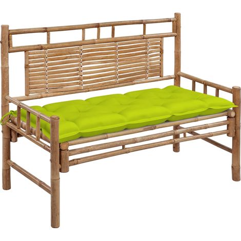 Banc de jardin avec coussin 120 cm Bambou