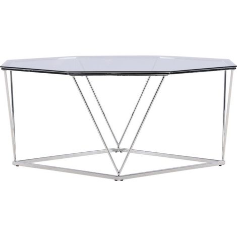 Table Basse Design en Verre "Osterlen" 100cm Argent (1/5)