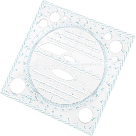 Règle transparente multifonctionnelle graduée pour le dessin (1/5)
