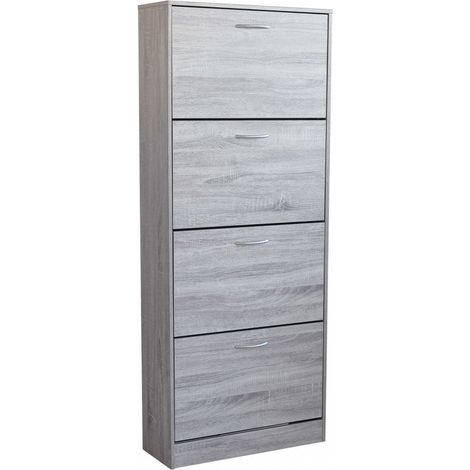 Scarpiera Wendy 60x24x150 h cm in Legno Grigio Chiaro (1/5)