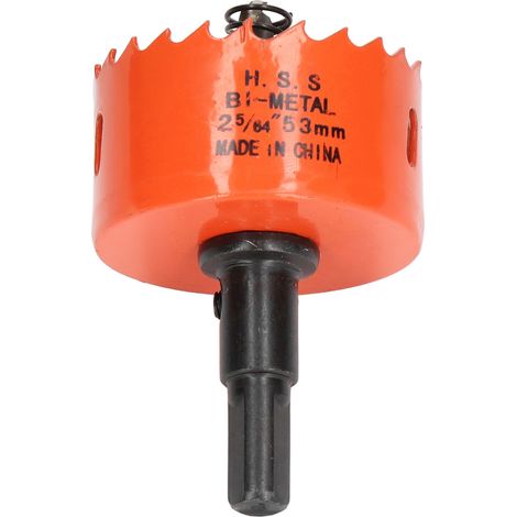 Trépan Scie Cloche HSS 53mm Dents Aiguisées Évacuation Rapide des Copeaux Haute Dureté Coupeur de Trous avec Mandrin pour Bois Métal (1/5)