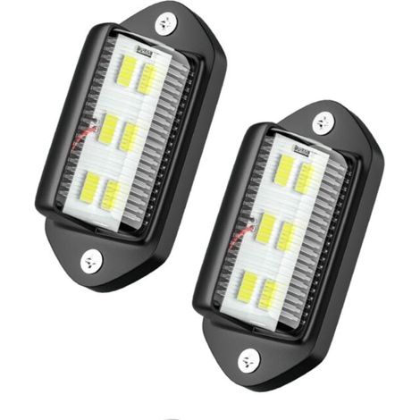 2 Stück LED-Kennzeichenleuchte, wasserdicht, 6 SMD-LED-Rückleuchten, Kennzeichenleuchte für 12 V/24 V, LKW, Van, Anhänger, Auto, Fahrzeug, Wohnwagen (1/5)