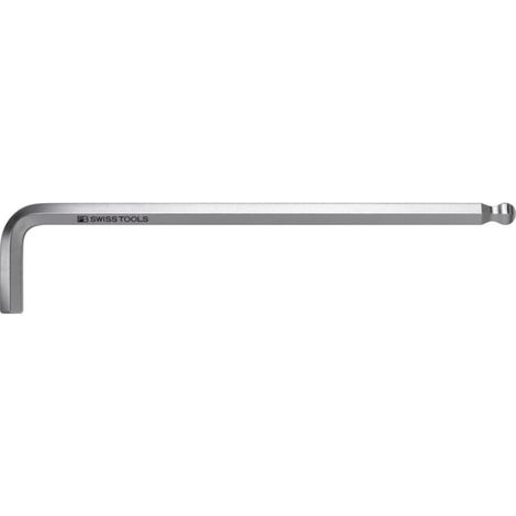 PB Swiss Tools Clé mâle coudée 6 pans, longue chromée, Hexagonal: 3 mm