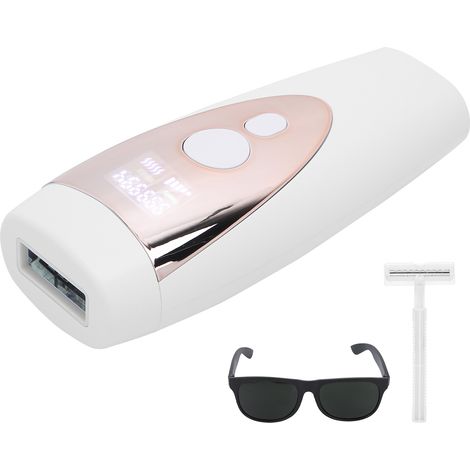 Épilateur à lumière pulsée (IPL) pour aisselles et jambes à domicile, blanc et or (100-240 V), prise américaine. (1/5)