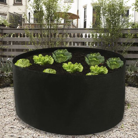 Pflanzsack aus Stoff, 150 Gallonen, Durchmesser 116 cm, Höhe 56 cm, Dicke 1 mm, aus Filz. Blumentopf. (1/5)