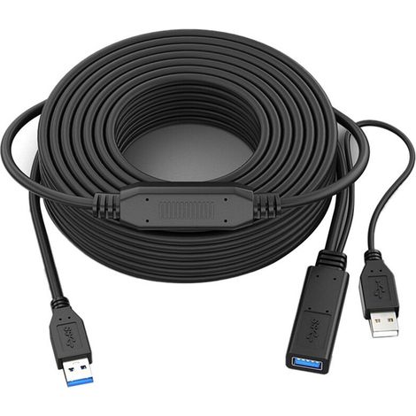 Cable D'Extension USB 3.0 Male à Femelle Cable D'Extension Actif Répéteur USB avec Amplificateur de Signal 49,2 Pieds/15 Mètres
