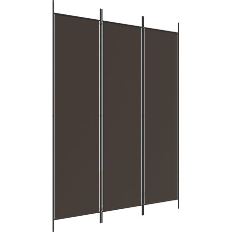 3-Panel Room Divider Brown 150x200 cm Fabric vidaXL