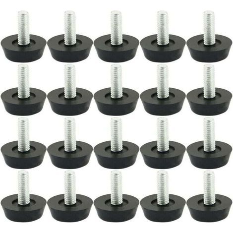 pair 20pcs Pieds M6 x 20mm de Nivellement Meuble Réglable Pied Réglable Patinn Meuble Jambe Pied de Table Chaise Base Protection Plancher Vis Glisse