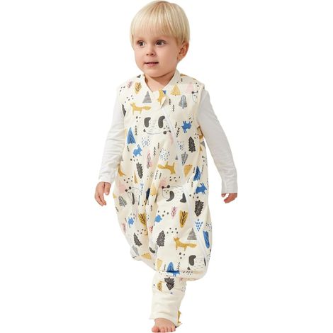 Gigoteuse pour bébé avec jambes 2,5 Tog - Gigoteuse chaude avec pieds - 100% coton - Couverture portable pour tout-petits de 2 à 3 ans (1/5)