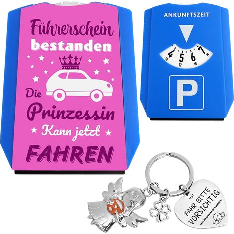 Disque de stationnement Voiture avec Porte-clés Ange Gardien, Cadeau permis de Conduire pour Femme, Disque de Parking Multifonction avec grattoir à Glace (1/5)
