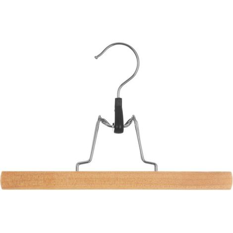 Lot de 3 cintres en bois à pinces, porte-pantalons robustes pour dressing organisé (1/5)