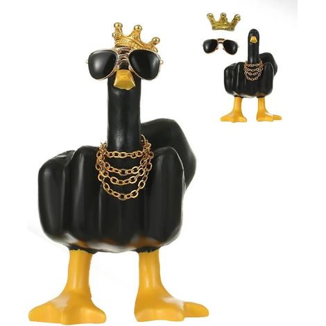 Taille Mini doigt statue canard Jouets Accessoires de décoration d'intérieur Automobile intérieur Cadeaux Hommes et Femmes Anniversaire Noël Nouveau décor de voiture (1/5)